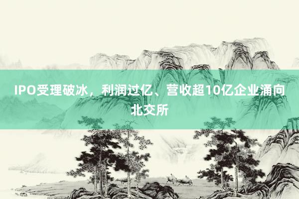 IPO受理破冰，利润过亿、营收超10亿企业涌向北交所