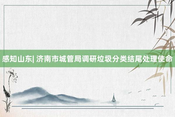 感知山东| 济南市城管局调研垃圾分类结尾处理使命