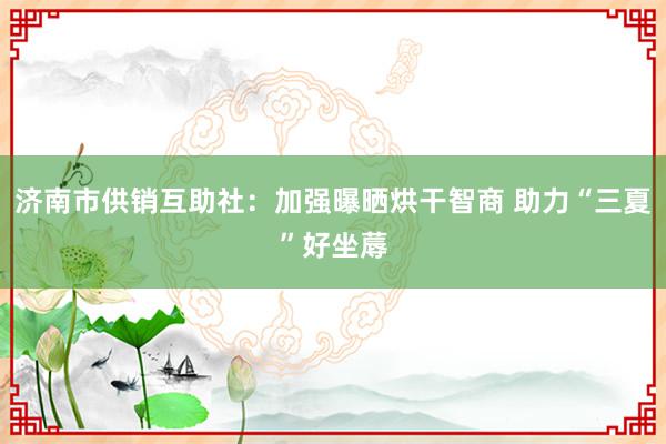 济南市供销互助社：加强曝晒烘干智商 助力“三夏”好坐蓐