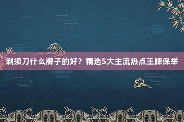 剃须刀什么牌子的好？精选5大主流热点王牌保举