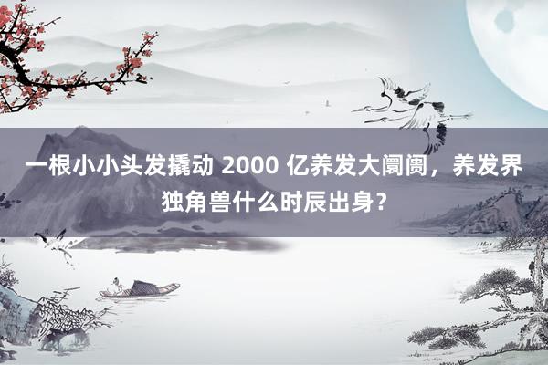 一根小小头发撬动 2000 亿养发大阛阓，养发界独角兽什么时辰出身？