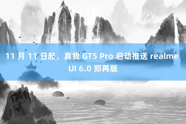 11 月 11 日起，真我 GT5 Pro 启动推送 realme UI 6.0 郑再版